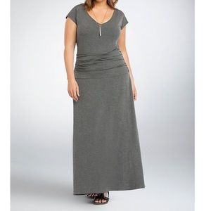 Gray Shirred Waist Dress